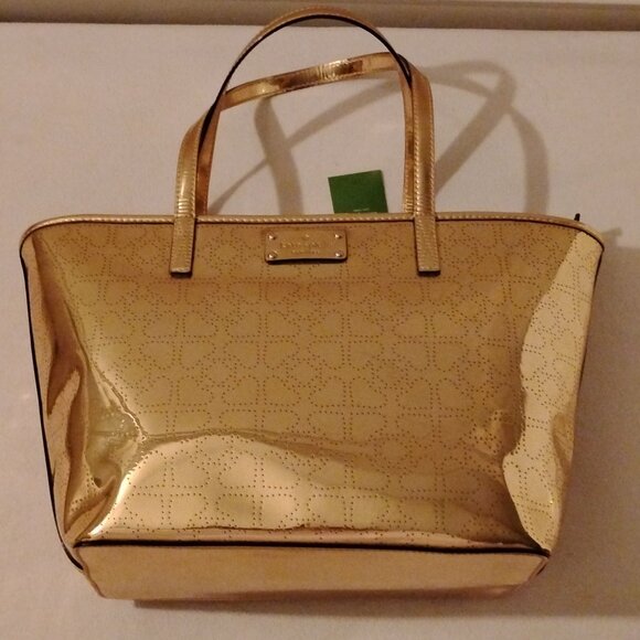 Kate Spade Small Harmony Tote WKRU1879 Metro Spade Gold (711) - Picture 1 of 12